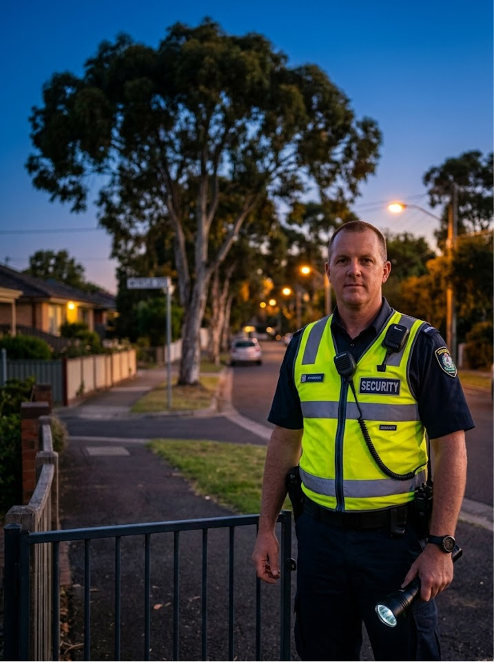 A Patroly guard at dusk